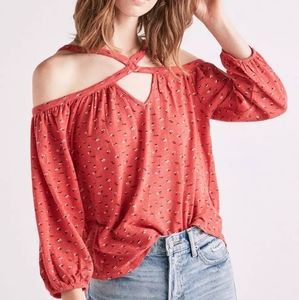 Lucky Brand Ditsy Off Shoulder top XS
